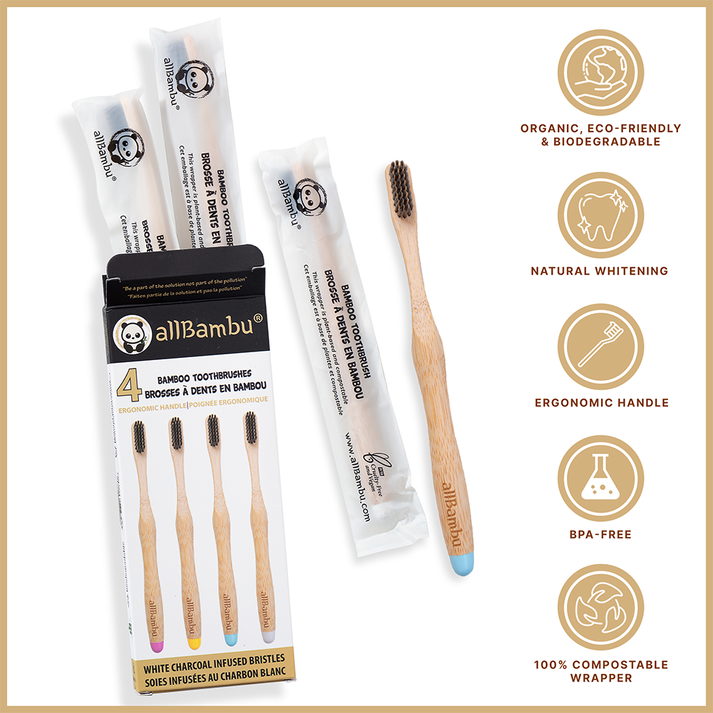 Bamboo Toothbrush | 4 Pack