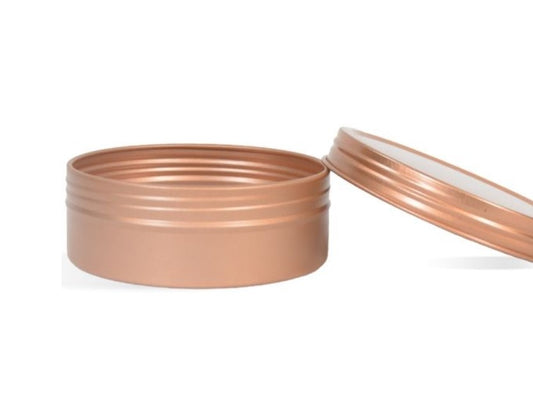 Boîte métallique antirouille peu profonde de 113 ml avec couvercle à vis - Or rose