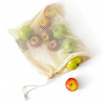 Lot de 2 sacs à fruits et légumes en maille de coton