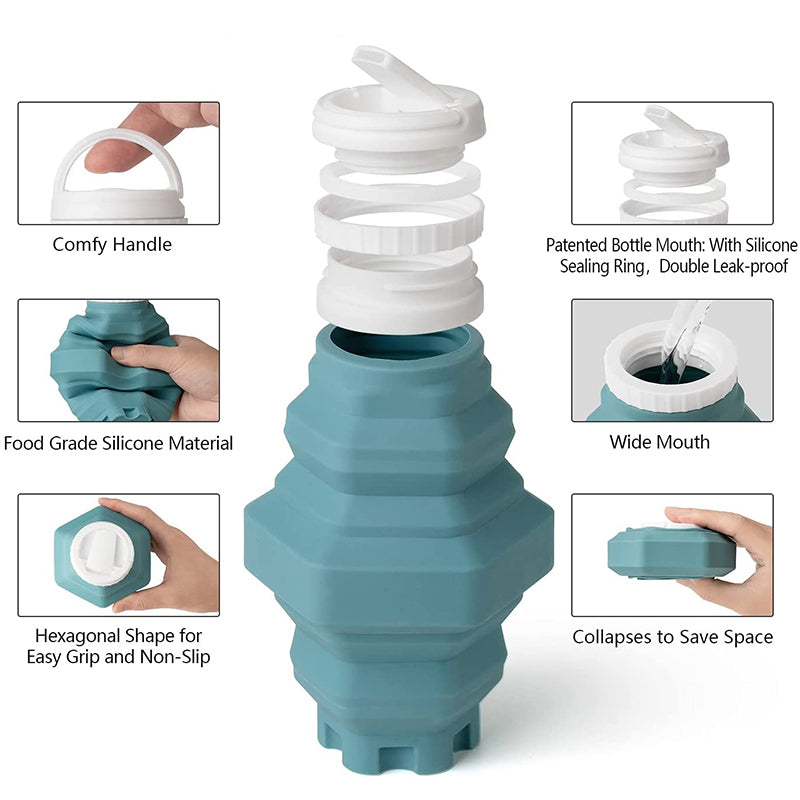 17 oz Collapsible Water Bottle | Dark Blue