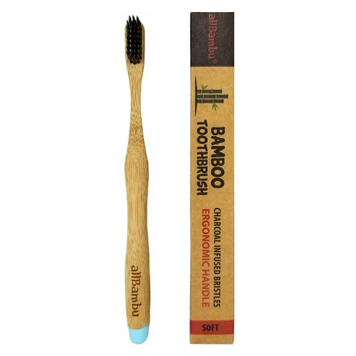 Brosse à dents en bambou en paquet individuel - Bleu