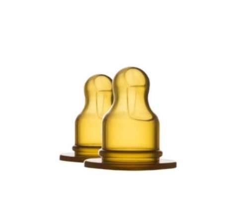 EcoViking - Natural Rubber Nipple 2 pack Ortho 0-6mth