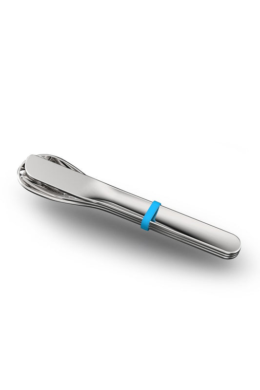 Ensemble de couverts de voyage portables en acier inoxydable : cuillère, fourchette et couteau