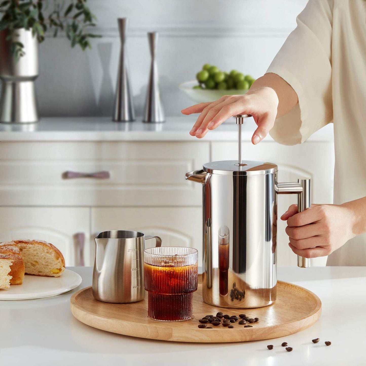 Presse française à double paroi en acier inoxydable 720 ml