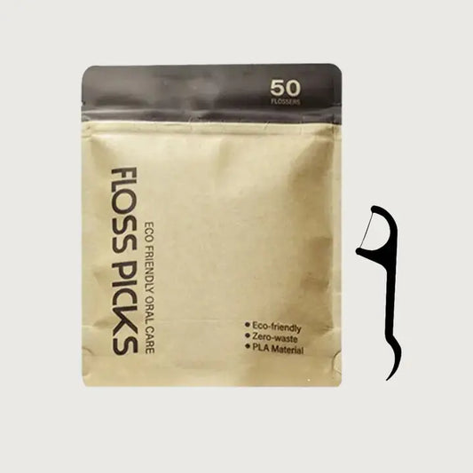 Biodegradable Floss Picks in Paper Bag | 50pcs