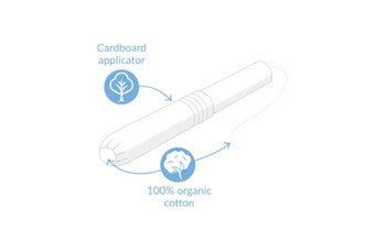 Super Organic Cotton Tampons with Applicator 16pcs