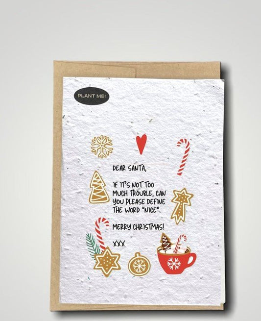 Cartes de Noël | Cartes de vœux à planter - Cher Père Noël, définissez le bien