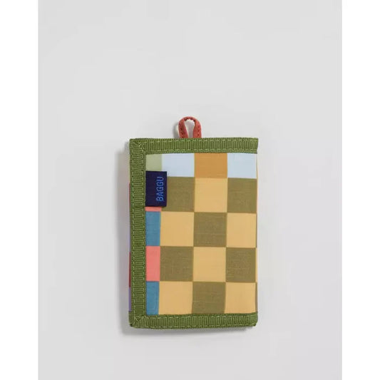 Portefeuille en nylon recyclé - Carreaux moyens multicolores