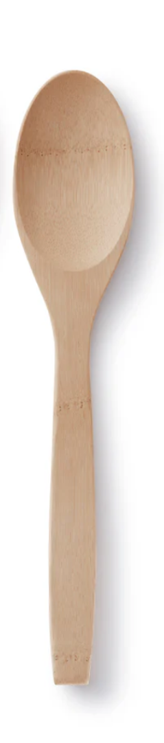 Wooden spoon on a white background