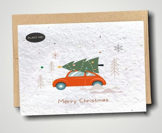Cartes de Noël | Cartes de vœux à planter - Punch Buggy Christmas