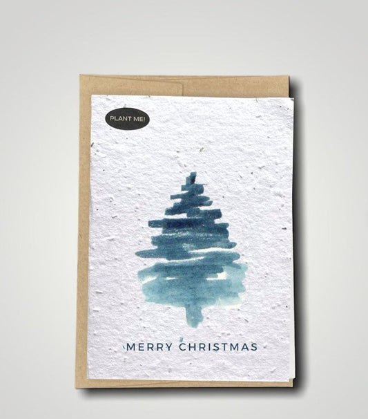 Cartes de Noël | Cartes de vœux à planter – Sapin de Noël aquarelle