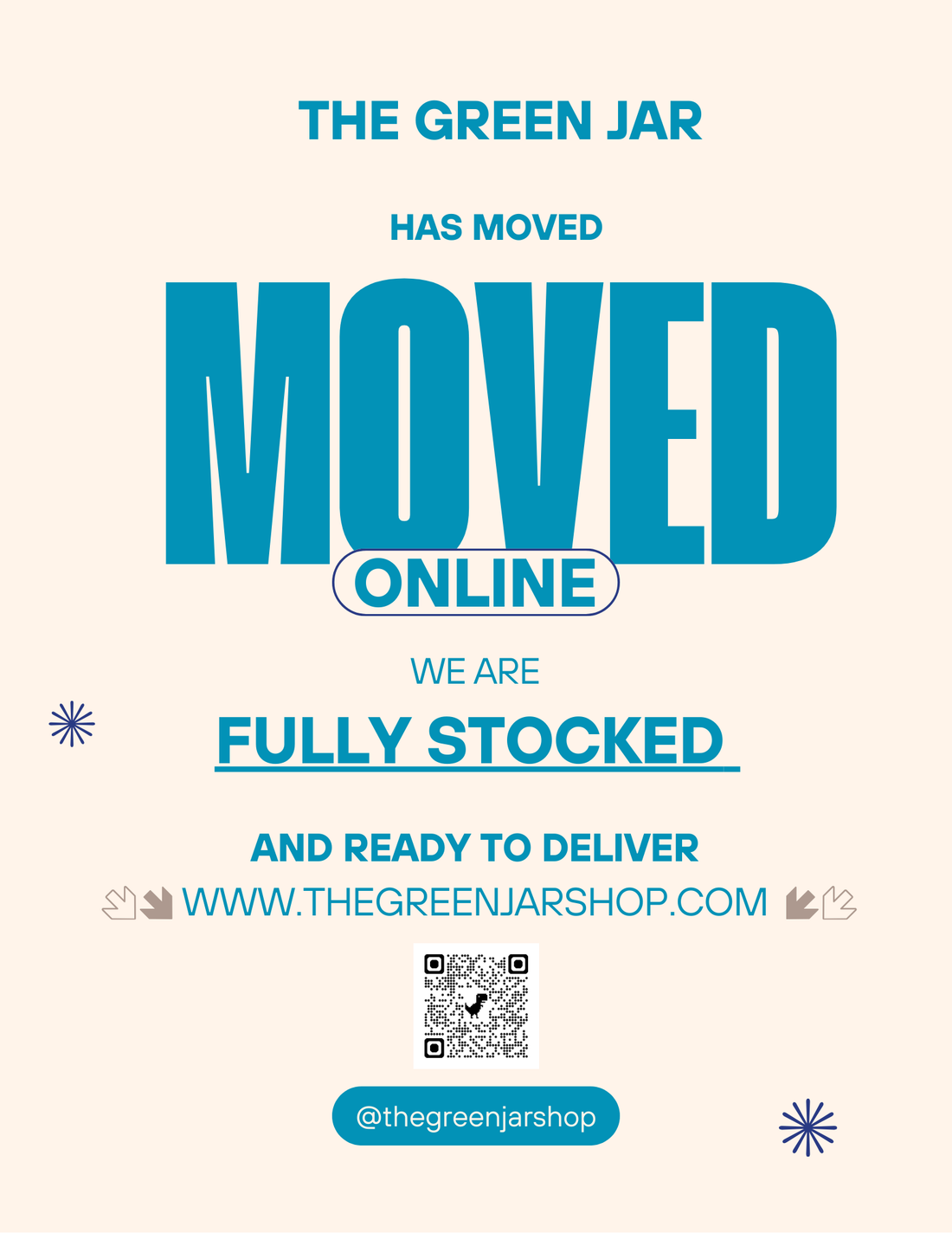 The retail shop is closed, but our online shop is 24 hours!
