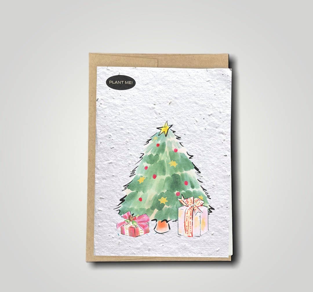 Artistic Christmas Tree Plantable Greeting Card