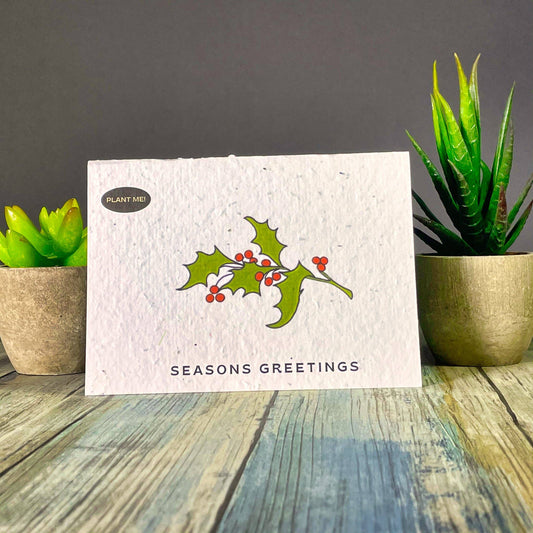 Holly Plantable Greeting Card
