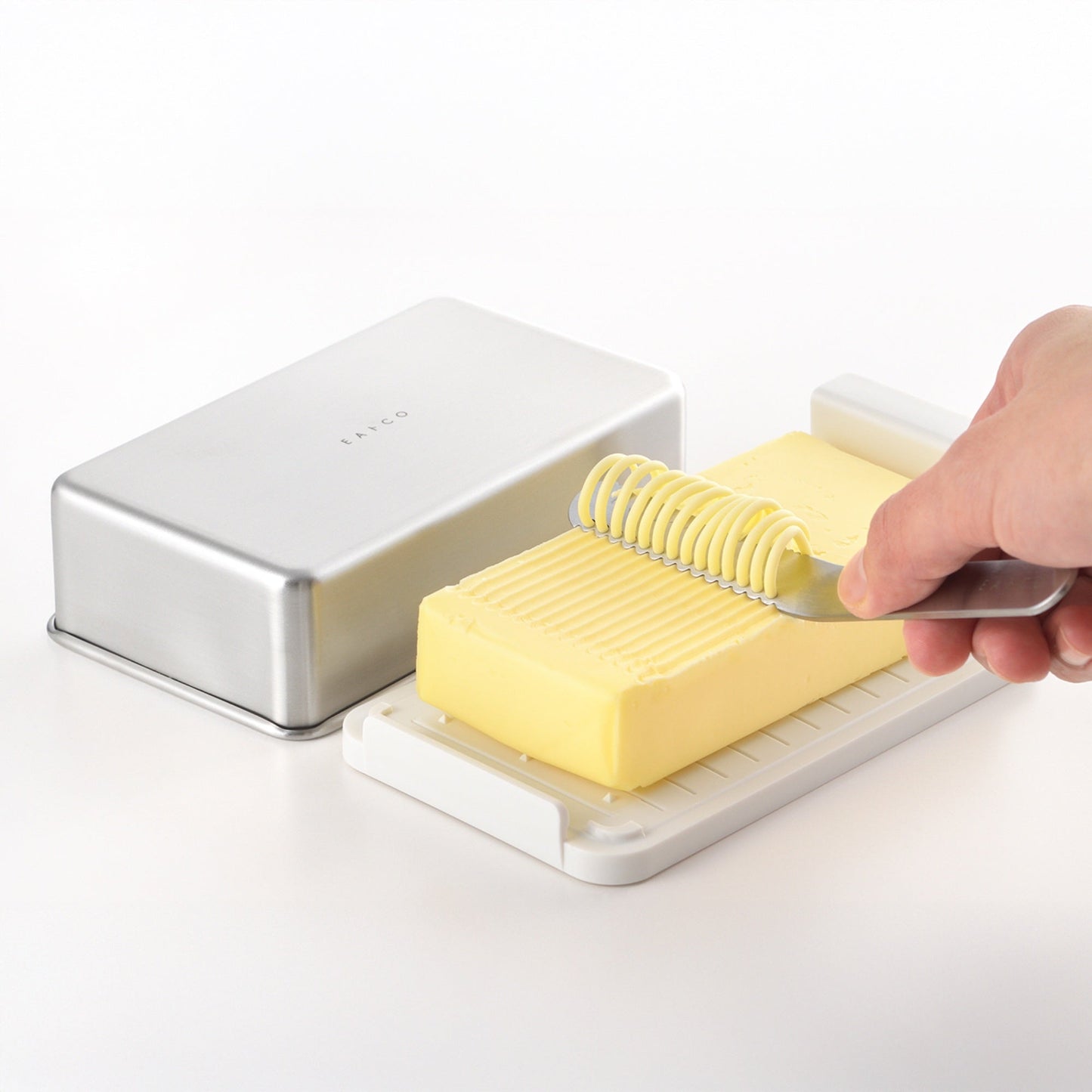 Eatoco Japan Butter Case – Stainless-Steel Lid with Portioning Tray