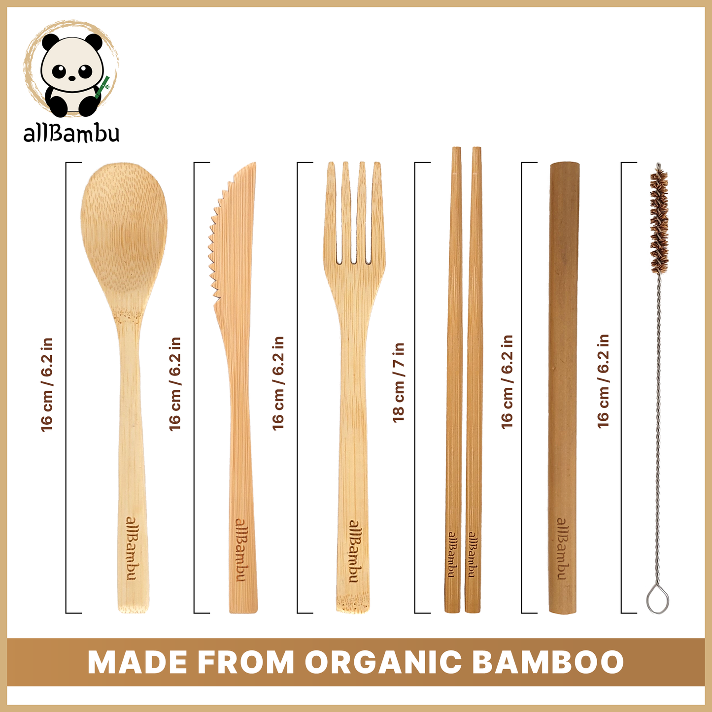 Bamboo Cutlery Set - Kids'