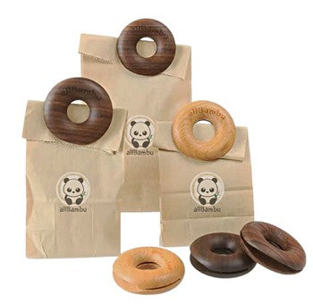 Beignets en bois - Clips de fermeture de sacs - Bois de hêtre carbonisé