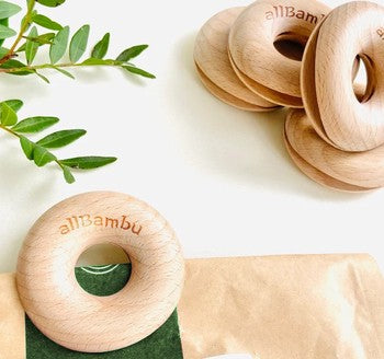 Beignets en bois - Clips de fermeture de sacs - Bois de hêtre naturel