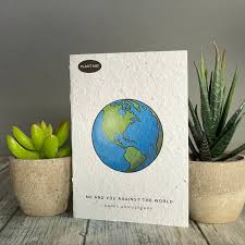 Toi et moi contre le monde | Anniversaire | Carte de vœux à planter