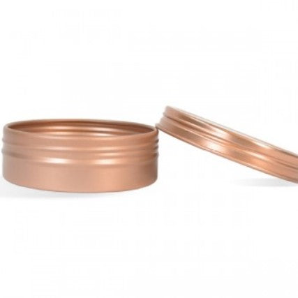 Boîte métallique antirouille peu profonde de 57 ml avec couvercle à vis - Or rose