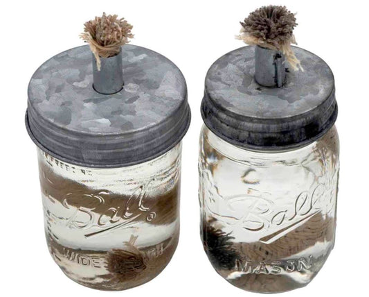 Couvercle de lampe à huile torche Tiki en métal galvanisé pour bocaux Mason - Ouverture large